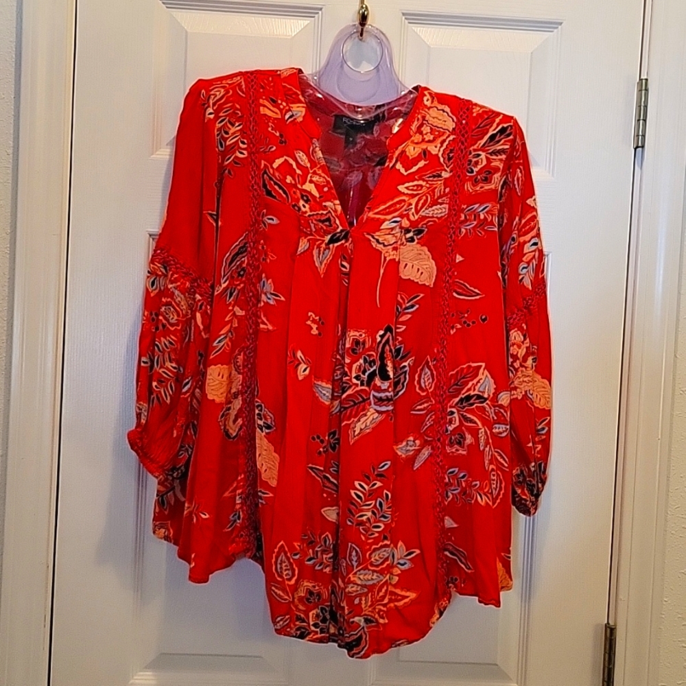 Beautiful, bright orange blouse by RD Kokio